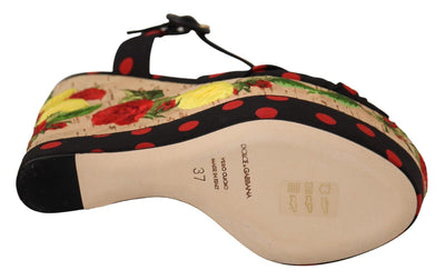 Dolce &amp; Gabbana Multicolor Platform Wedges Sandalen Charmeuse Schoenen