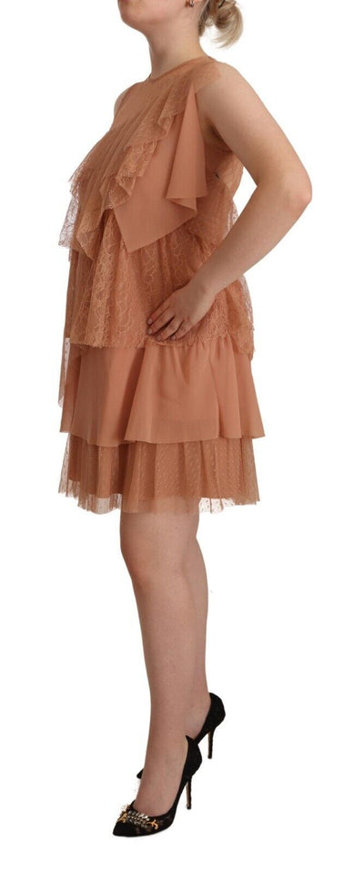 Robe courte droite sans manches en dentelle rose Liu Jo
