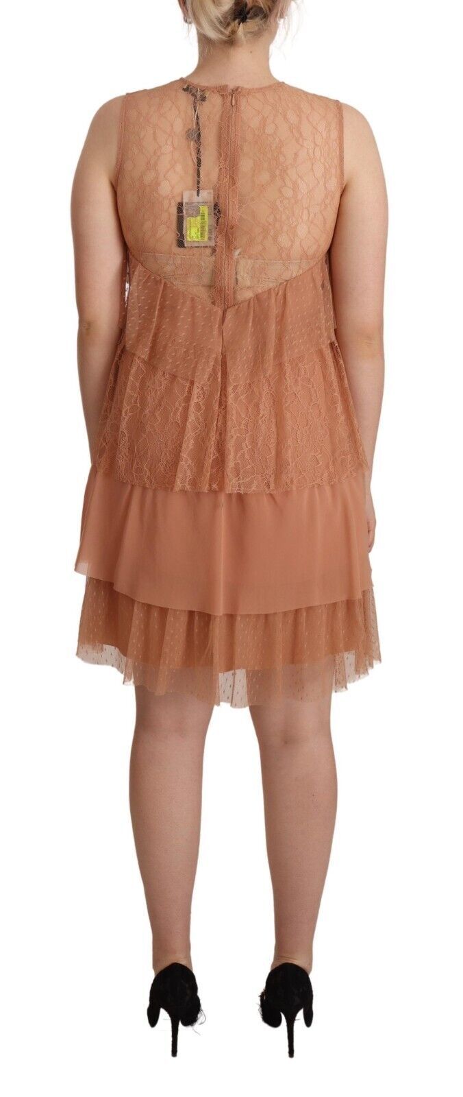 Robe courte droite sans manches en dentelle rose Liu Jo