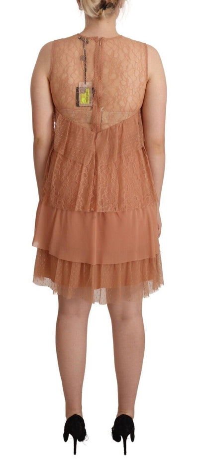 Robe courte droite sans manches en dentelle rose Liu Jo