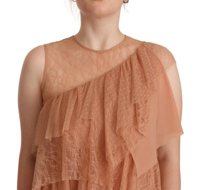Robe courte droite sans manches en dentelle rose Liu Jo
