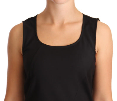 Robe fourreau sans manches en coton mélangé noir Patrizia Pepe, longueur genou