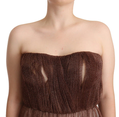 Robe longue en polyester bronze métallisé Dolce &amp; Gabbana