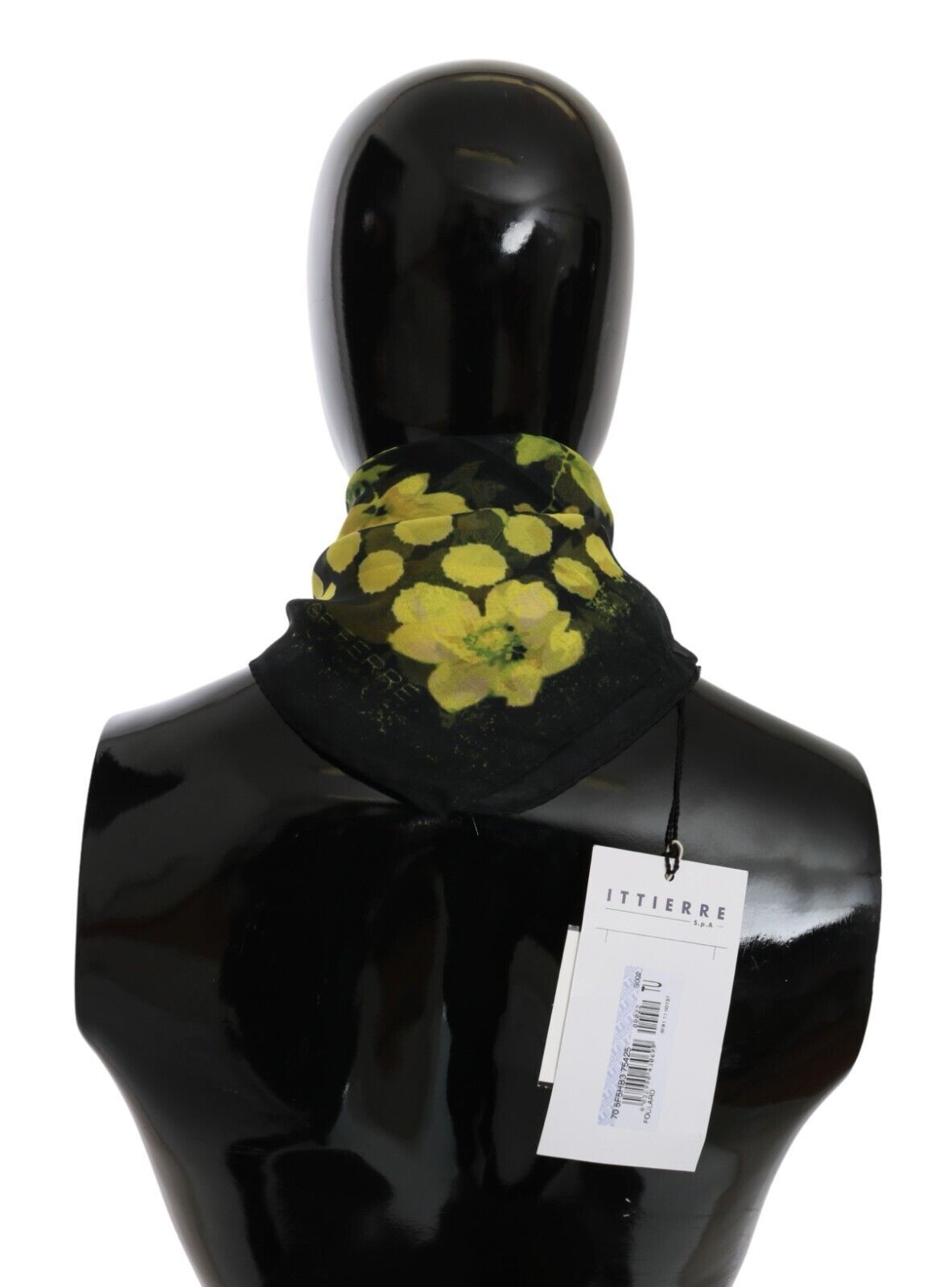 GF Ferre Zwart Gele Bloemen Wrap Shawl Foulard Sjaal