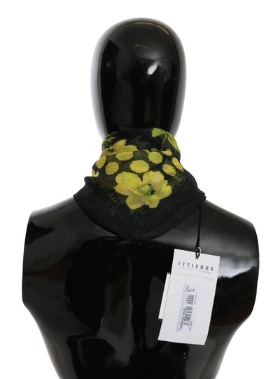GF Ferre Zwart Gele Bloemen Wrap Shawl Foulard Sjaal