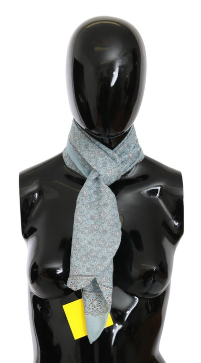 Ermanno Scervino Foulard Bandana Bleu Clair Wrap Châle Foulard