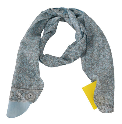 Ermanno Scervino Foulard Bandana Bleu Clair Wrap Châle Foulard