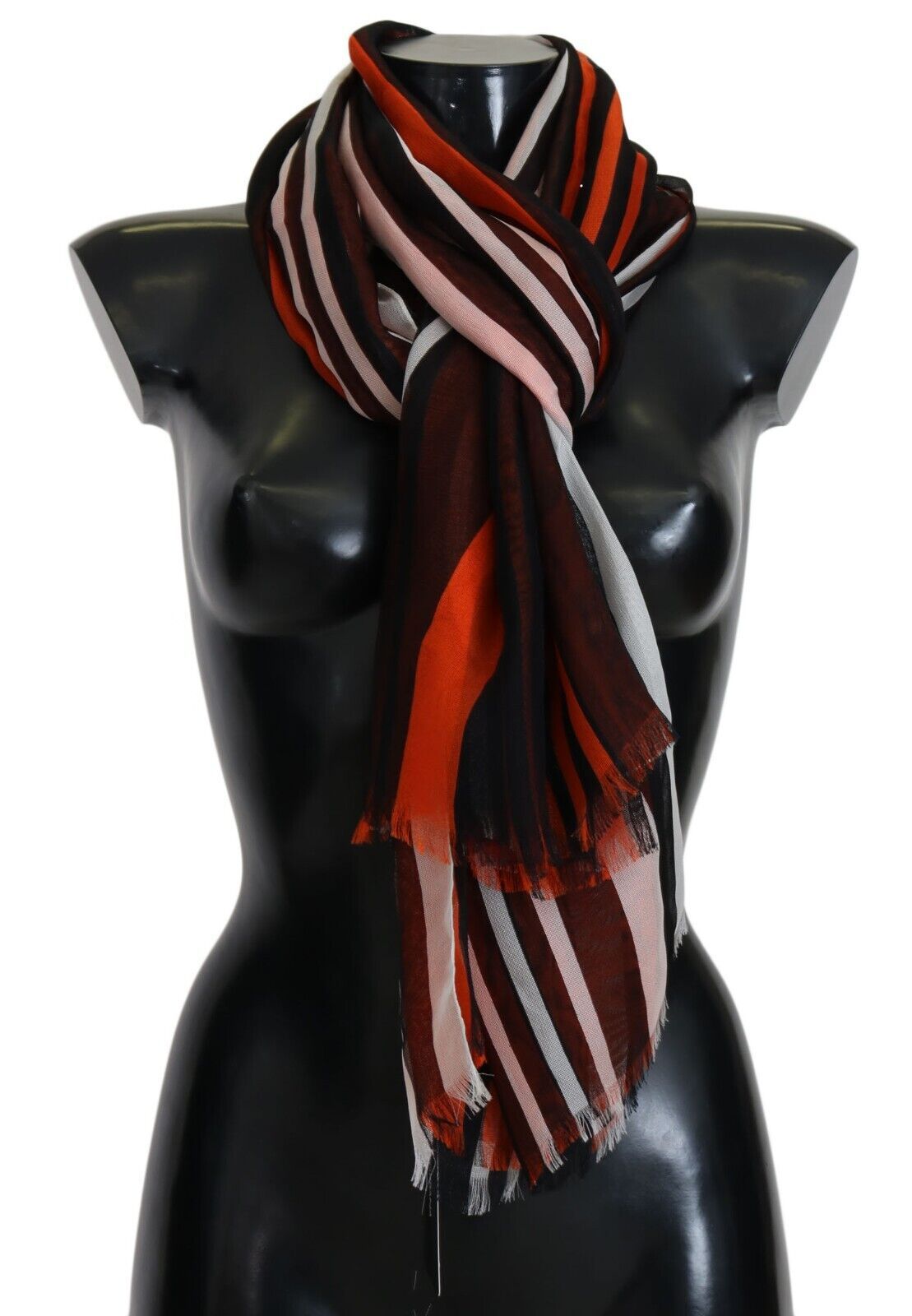 Foulard châle en soie à rayures multicolores Dolce &amp; Gabbana