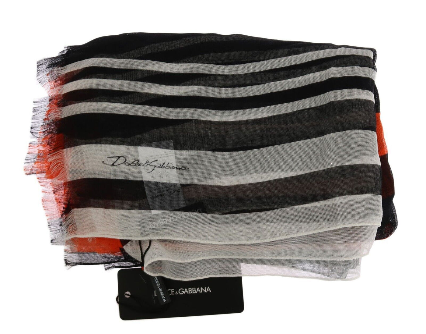 Foulard châle en soie à rayures multicolores Dolce &amp; Gabbana