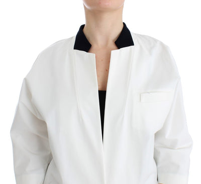 Veste blazer oversize en coton mélangé blanc Andrea Pompilio