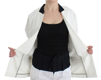 Veste blazer oversize en coton mélangé blanc Andrea Pompilio