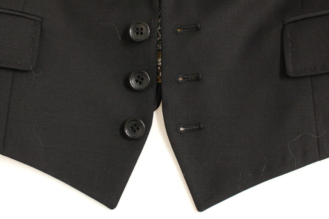 Veste blazer noire en soie avec foulard au dos Dolce &amp; Gabbana
