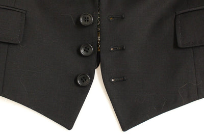 Veste blazer noire en soie avec foulard au dos Dolce &amp; Gabbana