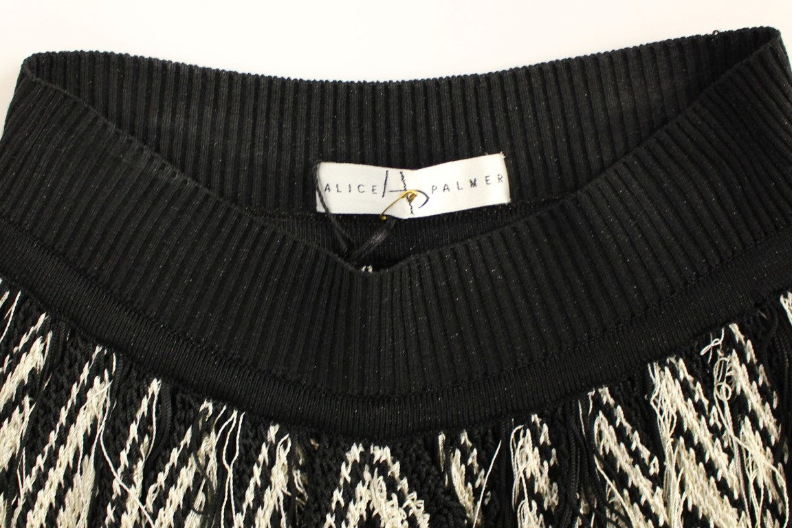 Jupe asymétrique en tricot blanc et noir Alice Palmer