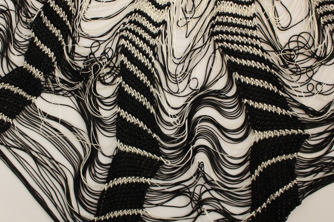 Jupe asymétrique en tricot blanc et noir Alice Palmer