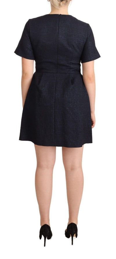 Robe trapèze courte noire à manches courtes ornées de L'Autre Chose