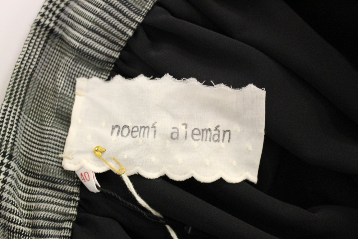 Jupe courte en laine à carreaux gris NOEMI ALEMÁN