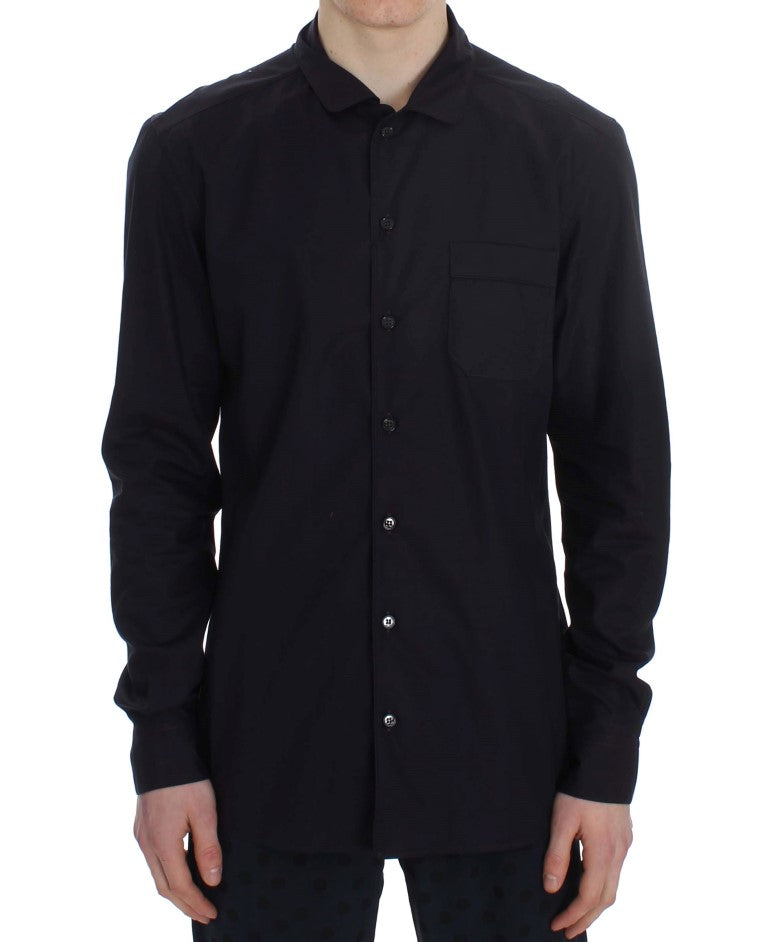 Chemise de pyjama en coton à rayures violettes Dolce &amp; Gabbana
