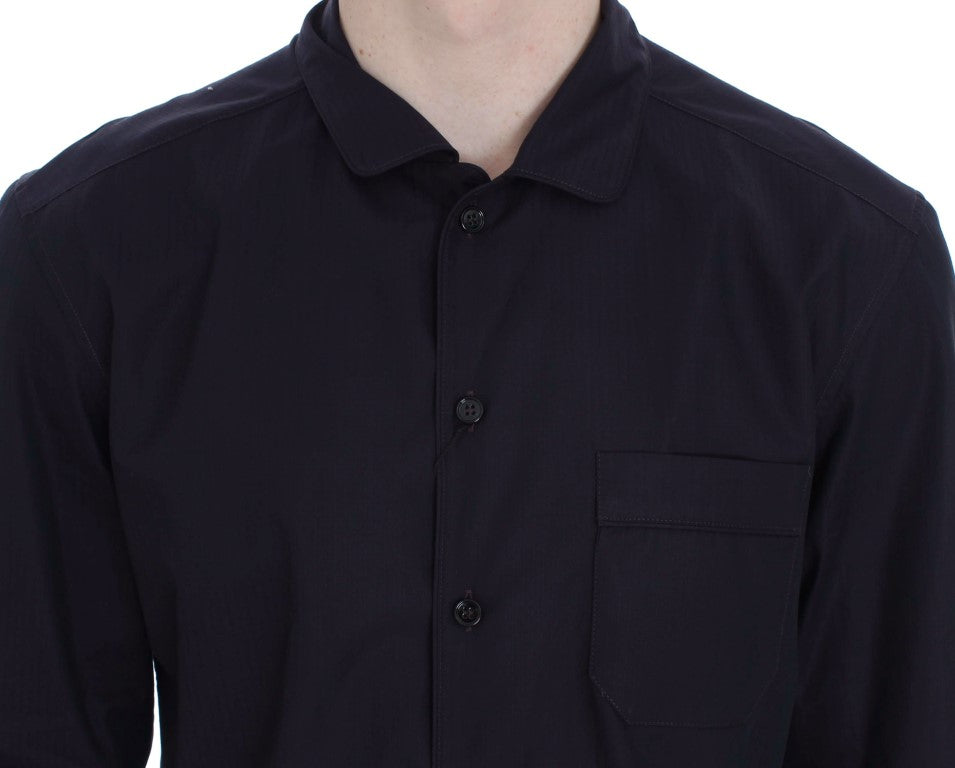 Chemise de pyjama en coton à rayures violettes Dolce &amp; Gabbana
