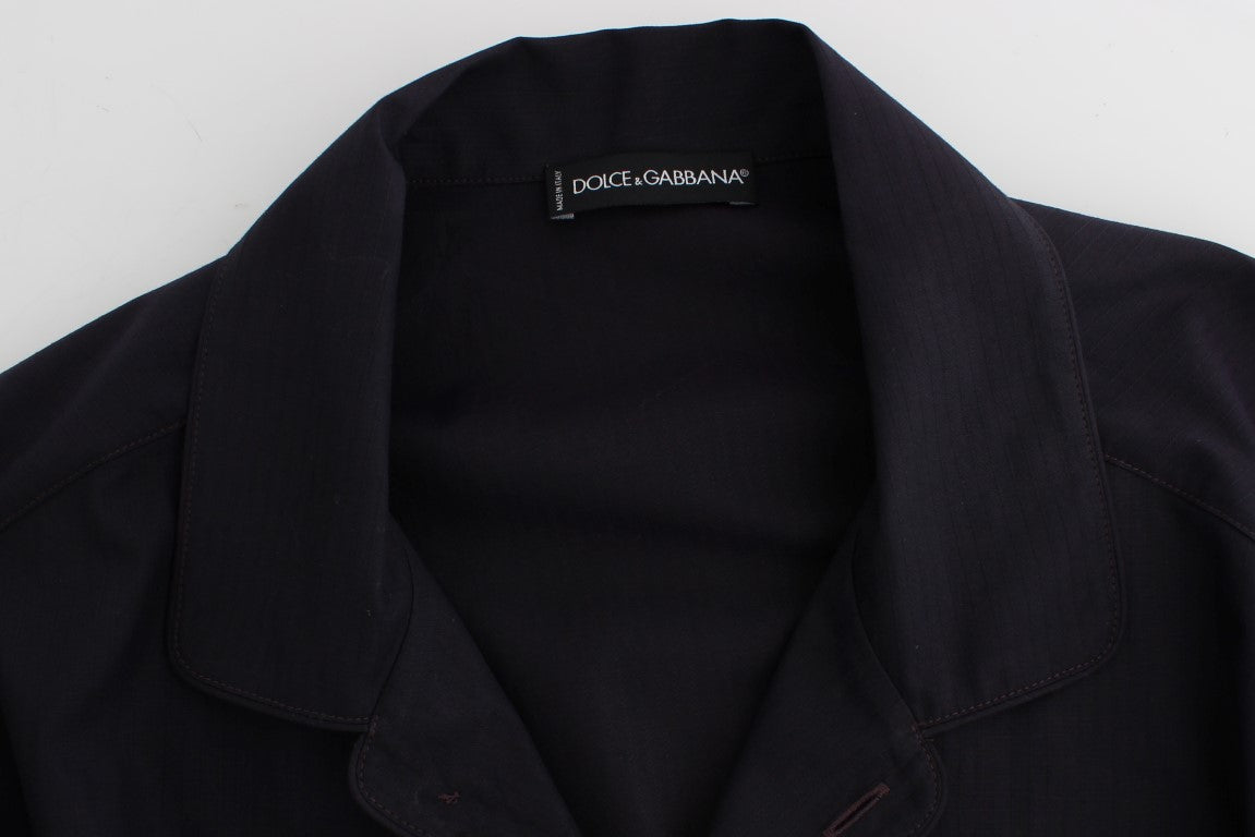Chemise de pyjama en coton à rayures violettes Dolce &amp; Gabbana