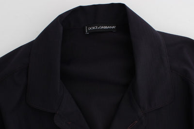 Chemise de pyjama en coton à rayures violettes Dolce &amp; Gabbana