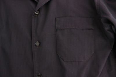 Chemise de pyjama en coton à rayures violettes Dolce &amp; Gabbana