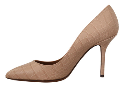 Dolce &amp; Gabbana Beige Nude Leren BELLUCCI Hakken Pumps Schoenen