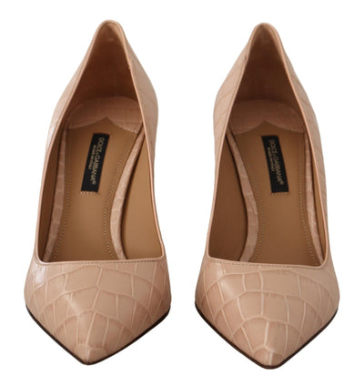 Dolce &amp; Gabbana Beige Nude Leren BELLUCCI Hakken Pumps Schoenen