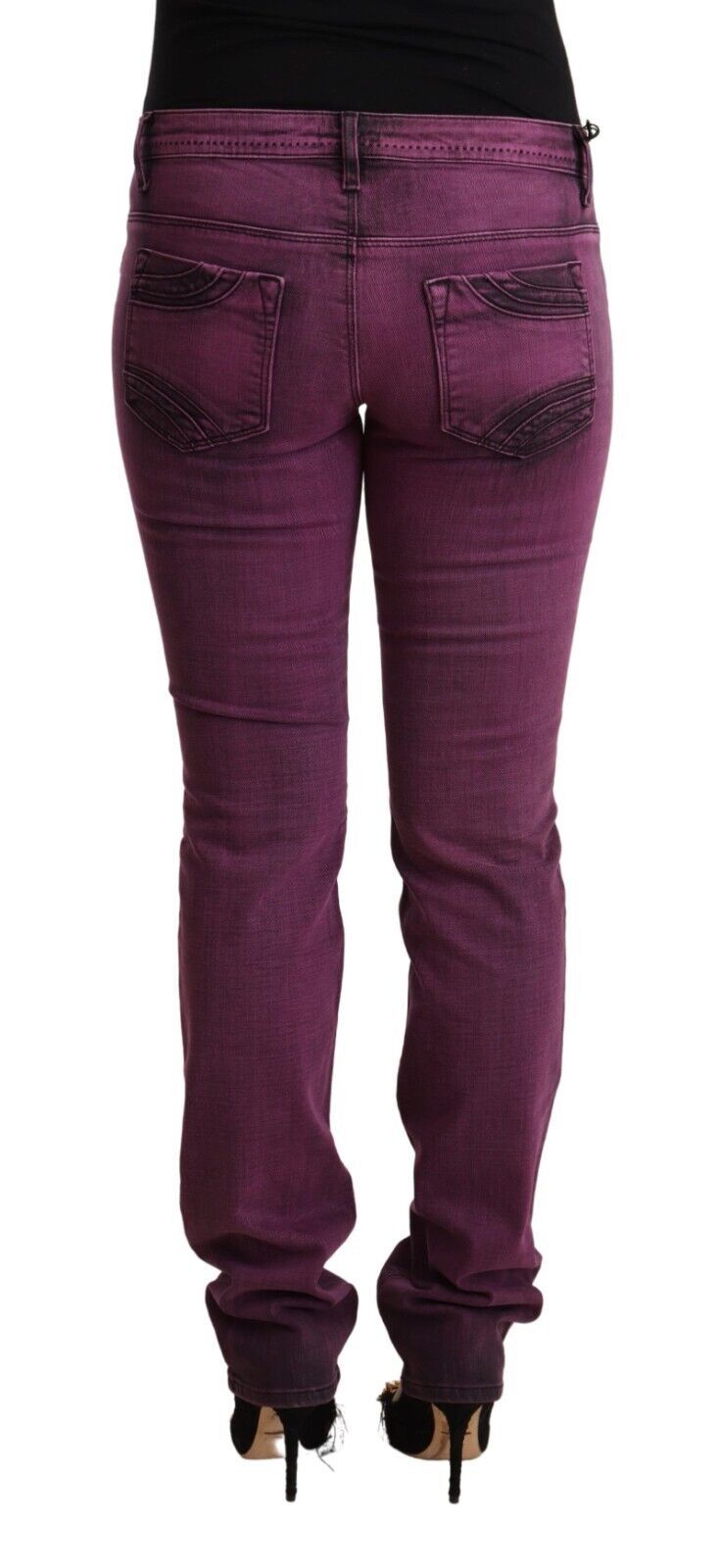 Costume National Paarse katoenen stretch slim fit denim jeans