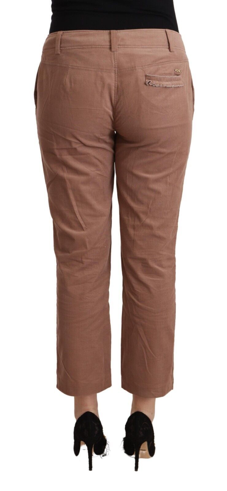Costume National Bruine Katoenen Taps Toelopende Cropped Broek