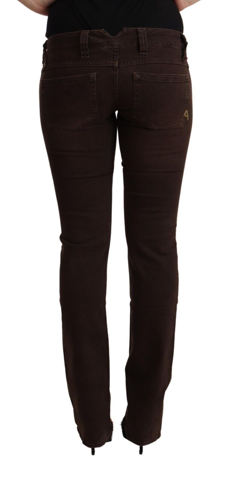 Jean slim taille basse en coton extensible marron CYCLE