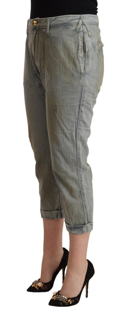 Pantalon skinny court taille moyenne CYCLE gris 100 % coton