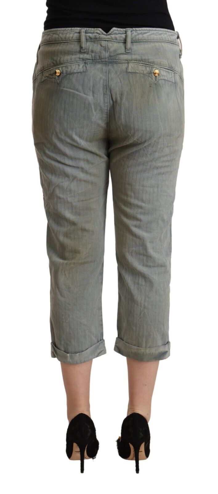 Pantalon skinny court taille moyenne CYCLE gris 100 % coton