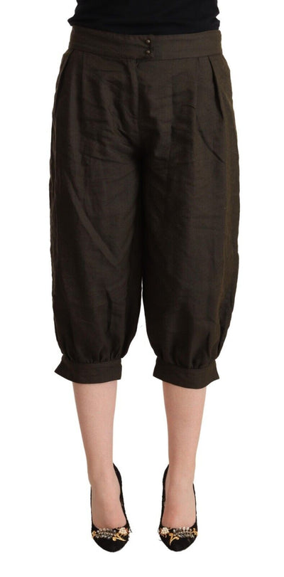 Pantalon sarouel court en viscose marron GF Ferre