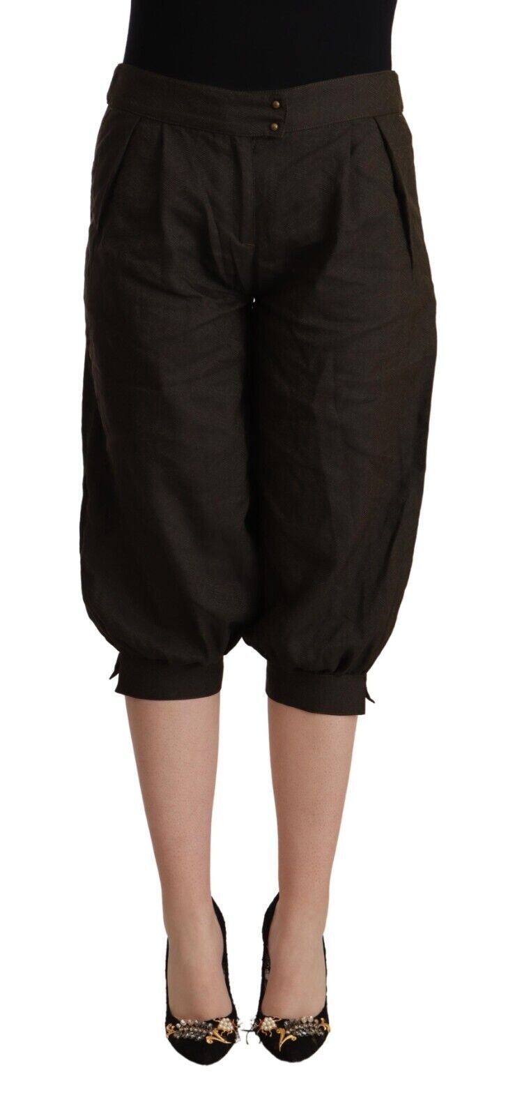 GF Ferre Bruine Viscose Cropped Harembroek