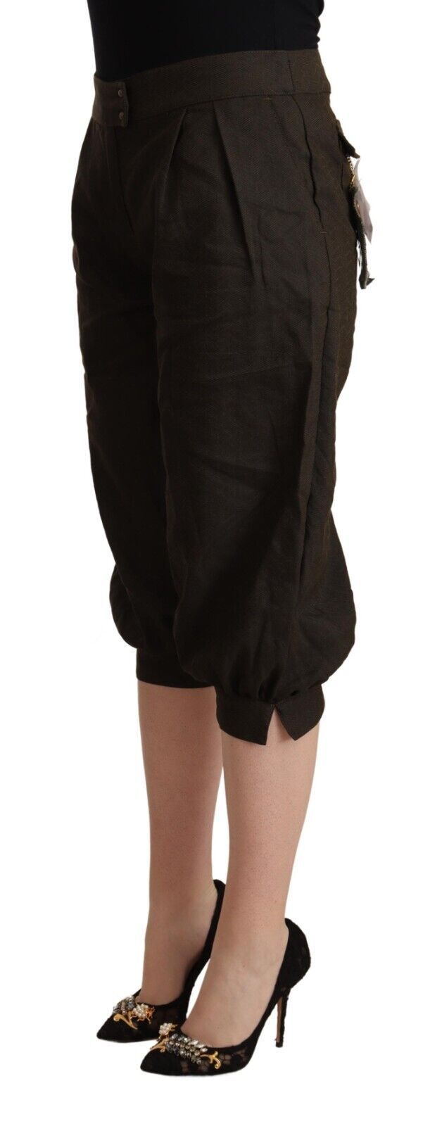 GF Ferre Bruine Viscose Cropped Harembroek