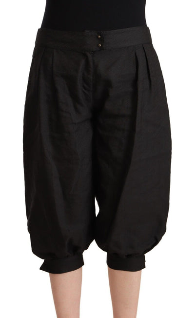 Pantalon sarouel court en viscose noire GF Ferre