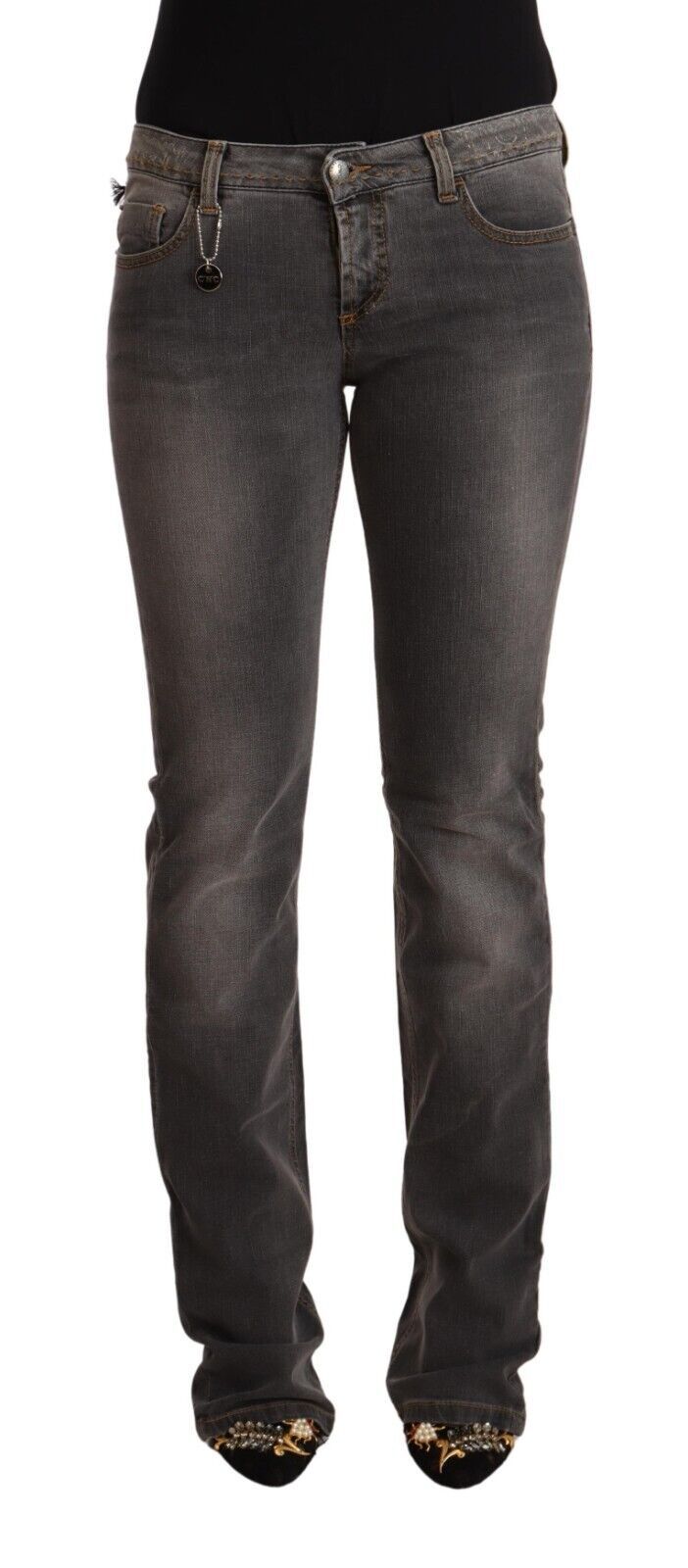 Jean droit taille basse gris délavé Costume National