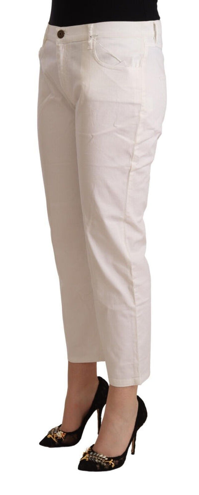 Jean court taille moyenne en coton blanc L'Autre Chose