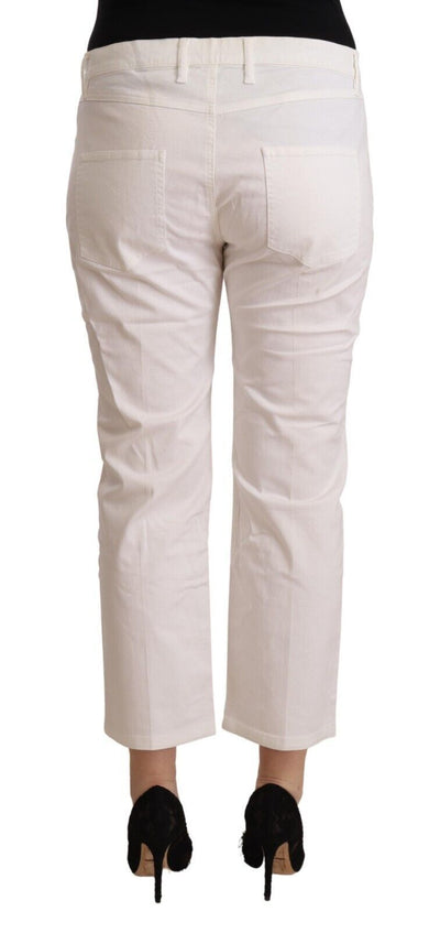 Jean court taille moyenne en coton blanc L'Autre Chose