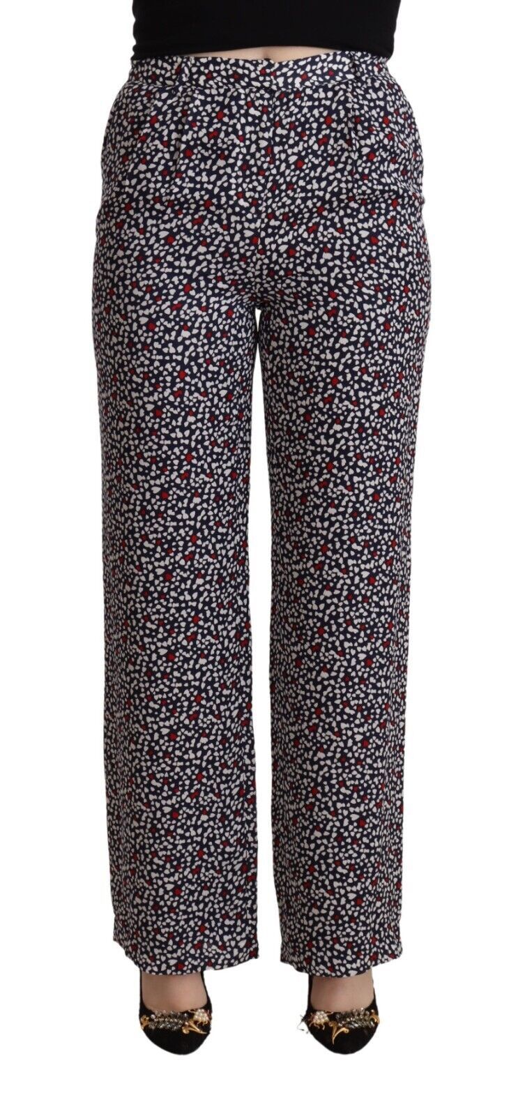 Pantalon droit noir taille haute imprimé Michael Kors