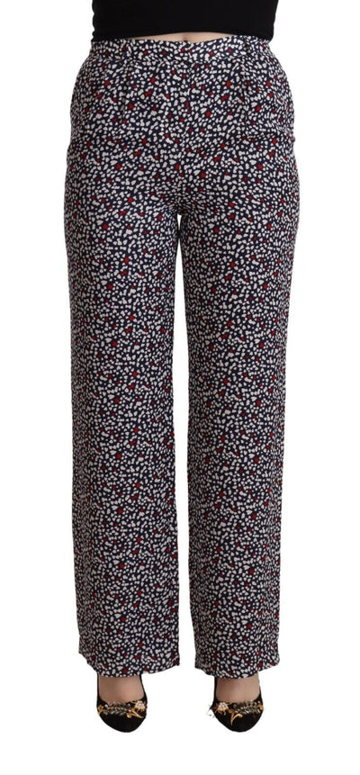 Pantalon droit noir taille haute imprimé Michael Kors