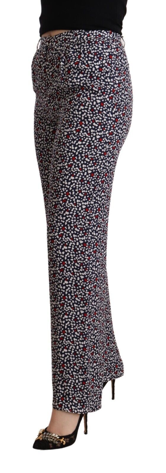 Pantalon droit noir taille haute imprimé Michael Kors