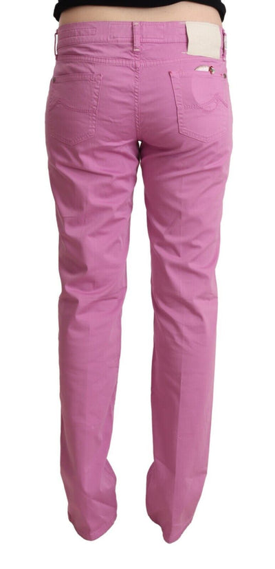Jean fuselé taille basse en coton rose Jacob Cohen