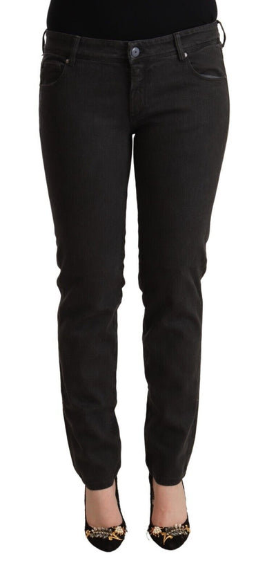 Ermanno Scervino Black Low Waist Skinny Denim Cotton Jeans