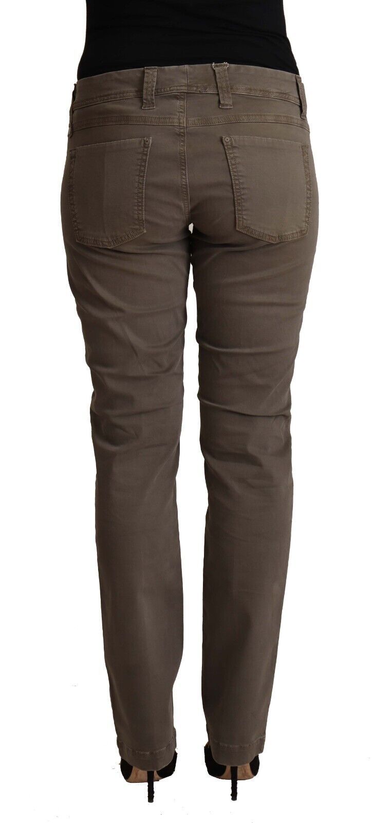 CYCLE Jean skinny décontracté taille basse en coton marron