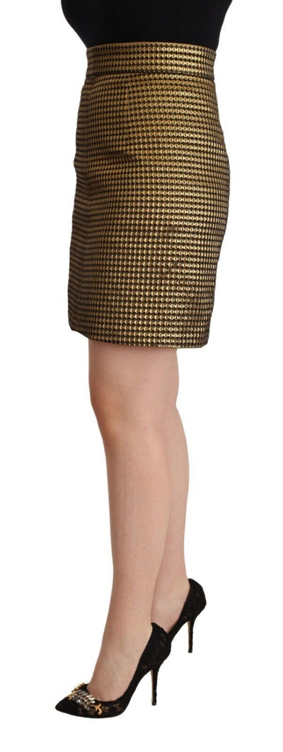 Boutique Moschino Zwart Goud A-lijn Boven Knie Casual Rok