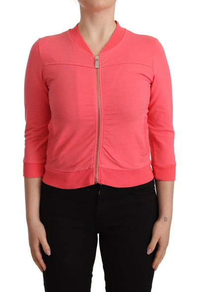 Blumarine roze trui met 3/4 mouwen en ritsversiering