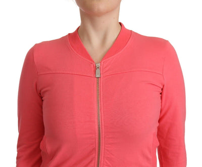 Blumarine roze trui met 3/4 mouwen en ritsversiering