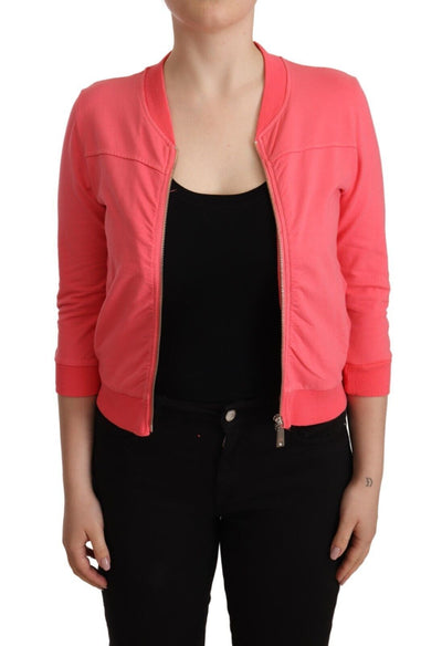 Blumarine roze trui met 3/4 mouwen en ritsversiering